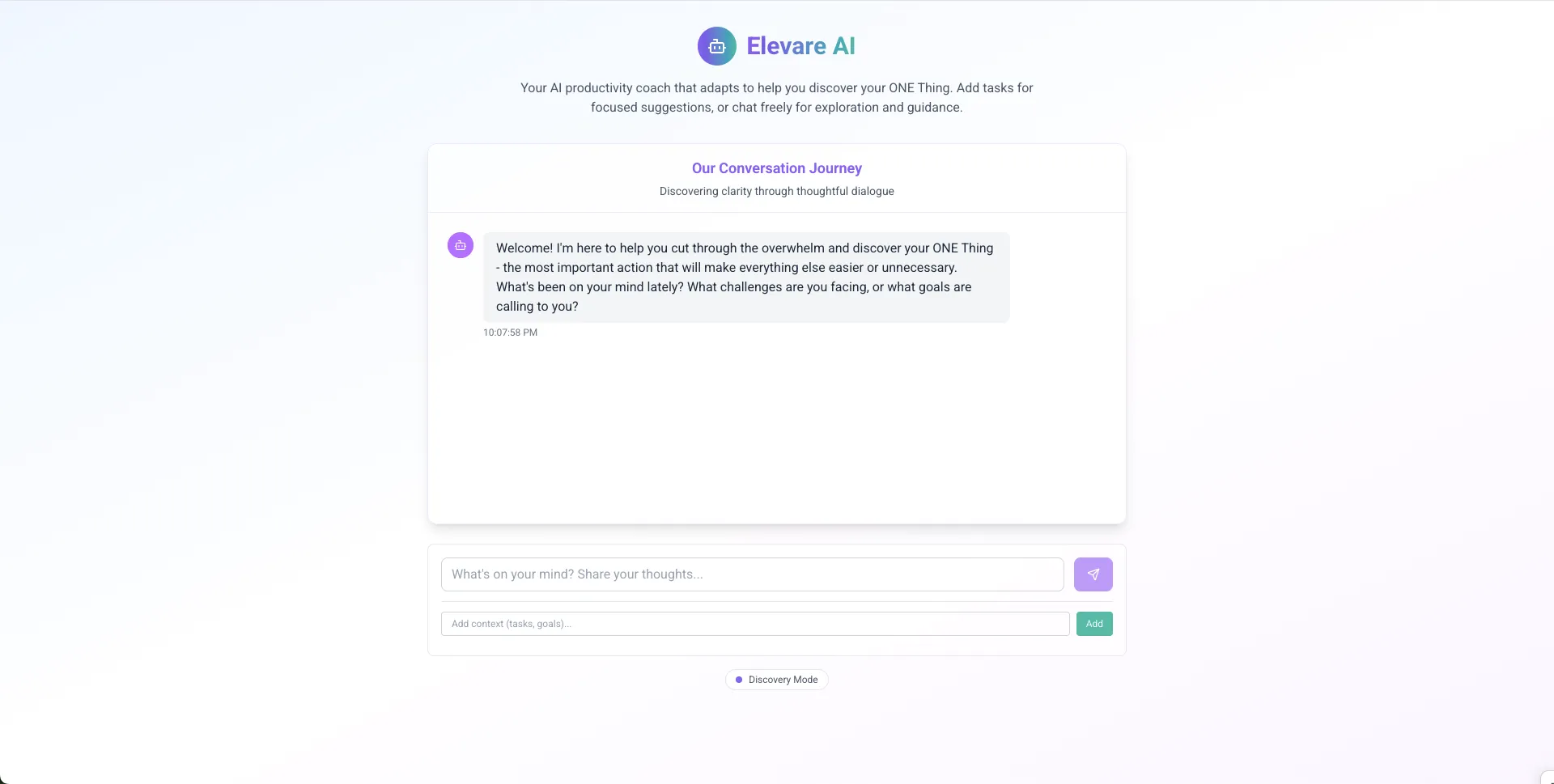 Elevare AI Assistant screenshot
