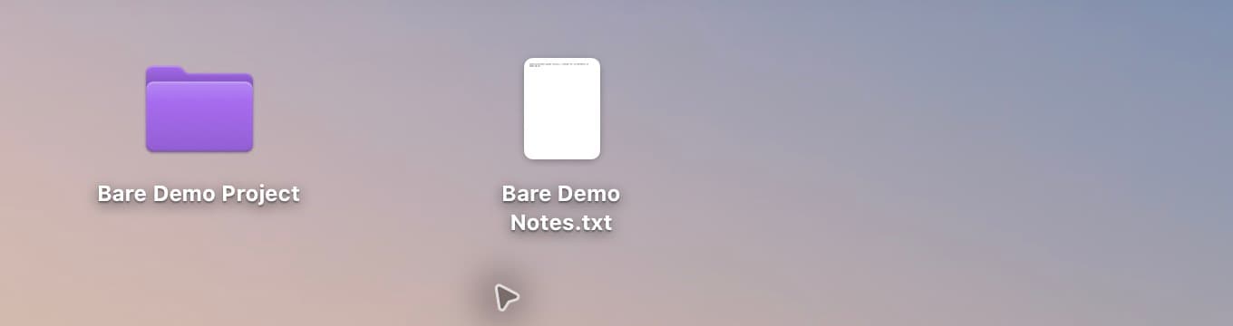 The same Desktop region with the folder and text document visible and the screenshot absent